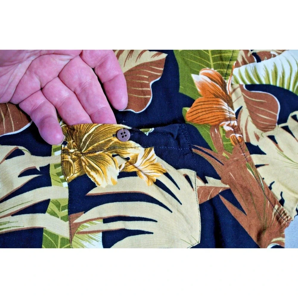 S&D Bahamas Short Sleeve Casual Shirt Tropical Print XL‎ Rayon